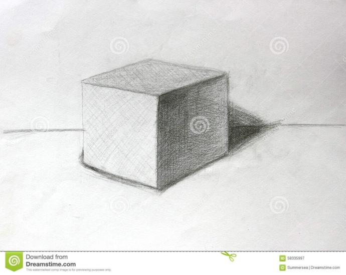 3д куб карандашом