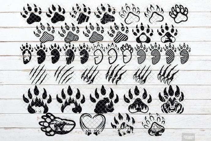 Скандинавский стиль Татуировки лапа медведя