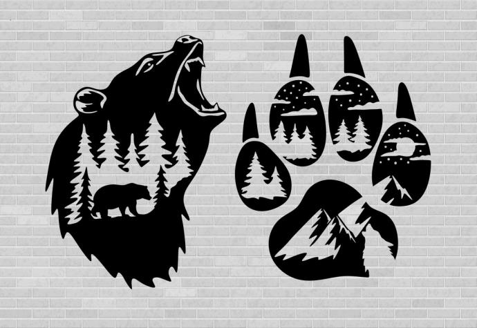 Медвежья лапа силуэт