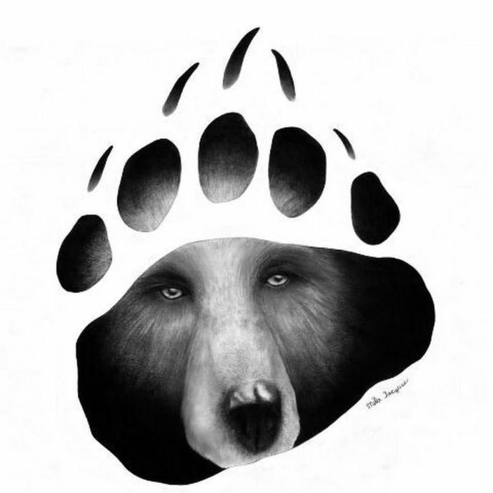 Отпечаток медведя тату