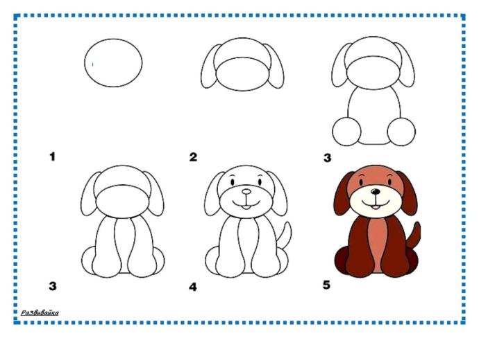 Поэтапное рисование варежки