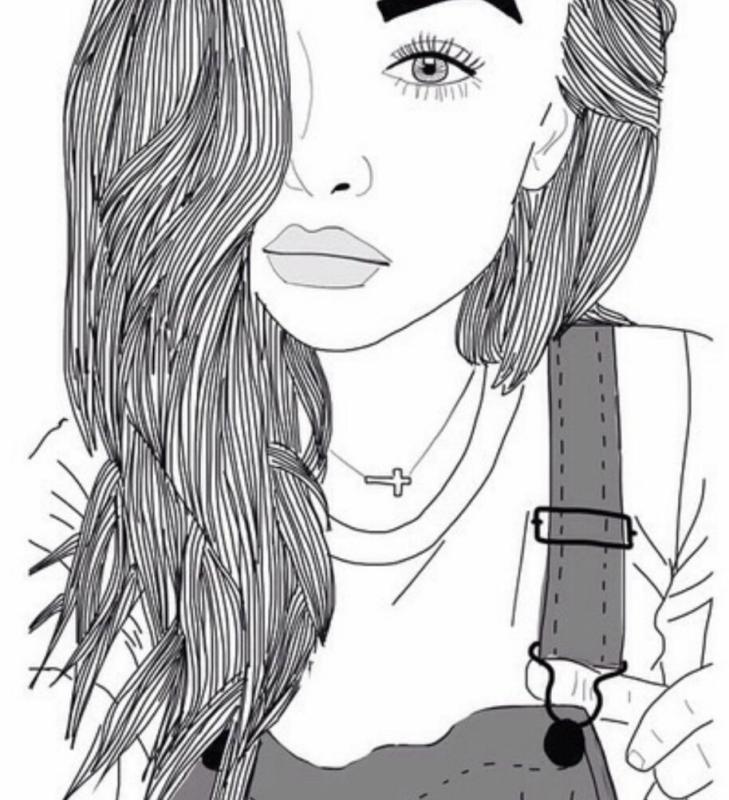 Черно белые рисунки девушек