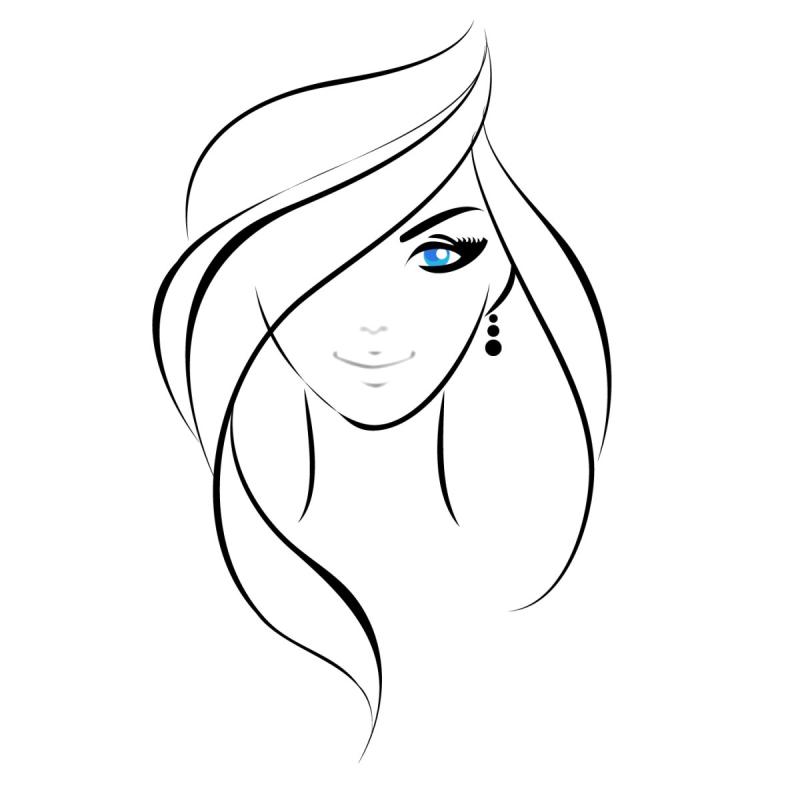 Контур девушки рисунок
