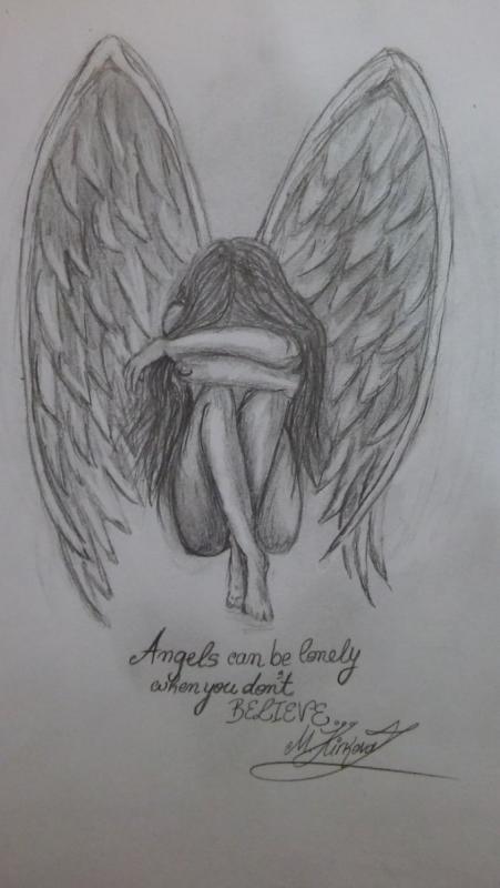 Ангелочек тату эскиз