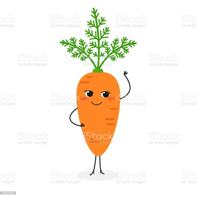 Веселая морковь на белом фоне