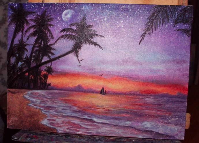 Морской закат рисунок72