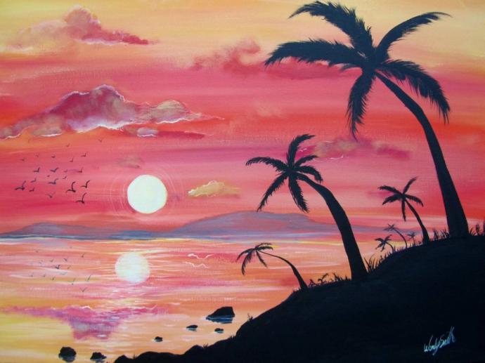 Морской закат рисунок73