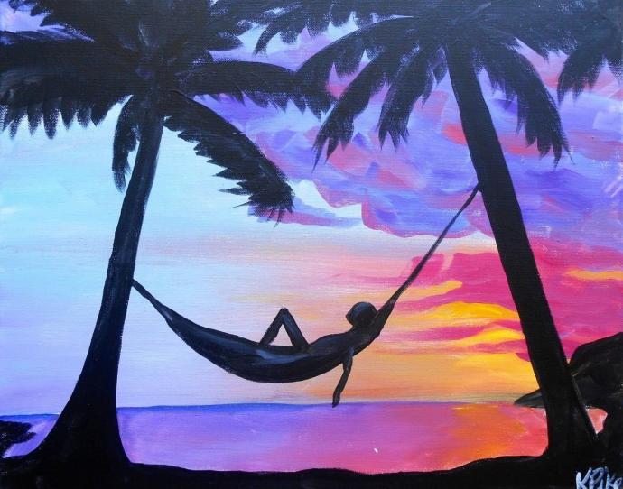 Море акрилом на холсте для начинающих