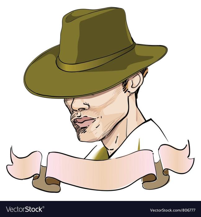 Нарисованный мужчина в шляпе