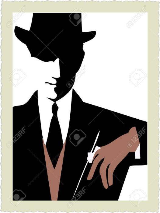 Силуэт джентльмена в шляпе