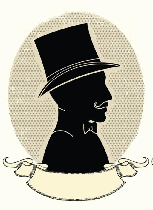 Силуэт джентльмена в шляпе