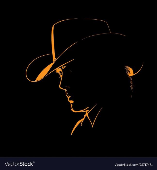 Силуэт мужчины в шляпе