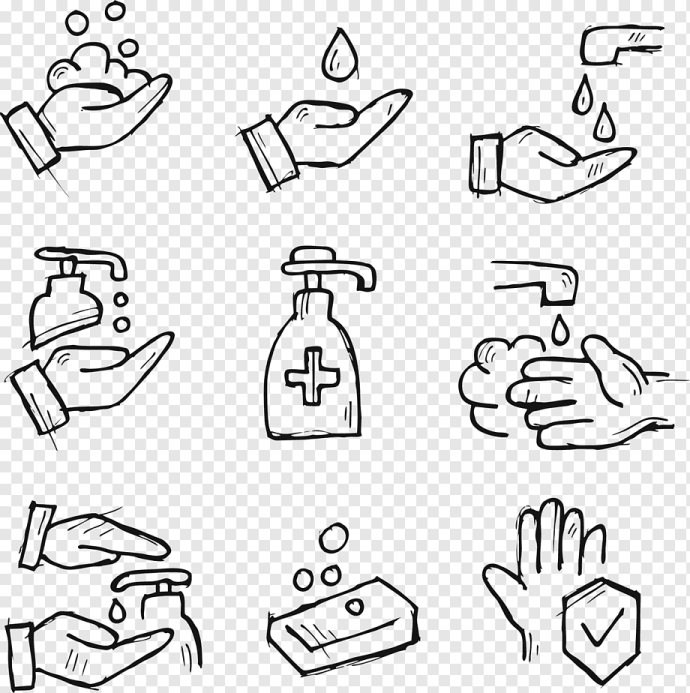 Раскраска мытье рук для детей