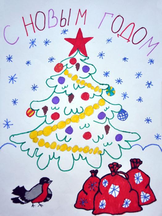 Новогодний кот мультяшный