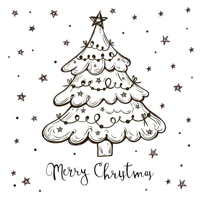 Новогодние рисунки для срисовки