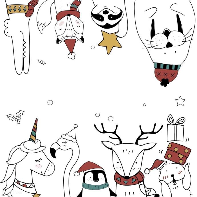 Котик новый год рисунок