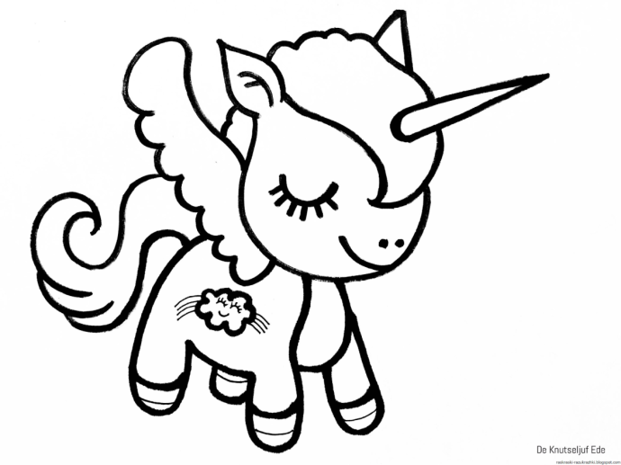 Раскраска Единорог с принцессой