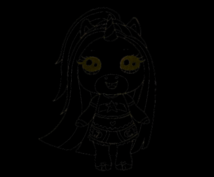 Единорог и принцесса черное