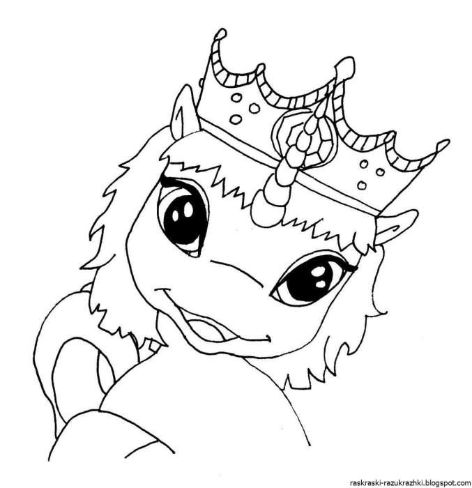 Раскраска Единорог с принцессой