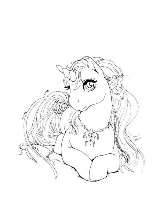 Раскраска Единорог с цветами
