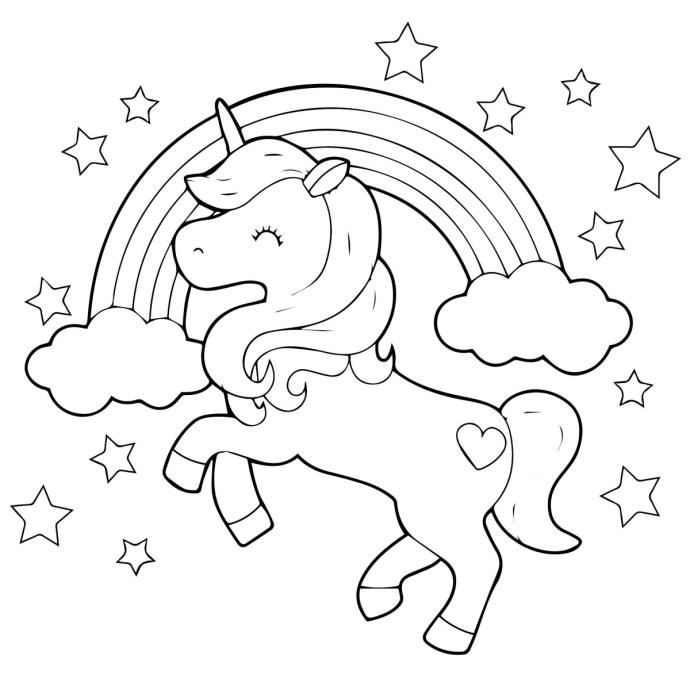 Раскраска для девочек Единорожки