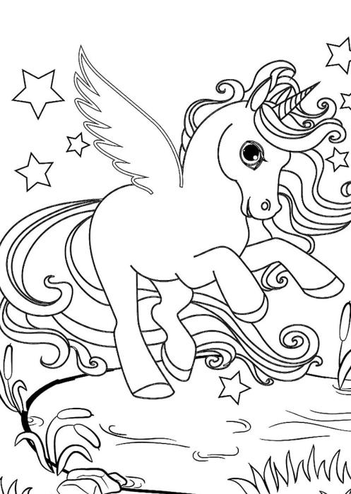 Раскраска для девочек Единорожка