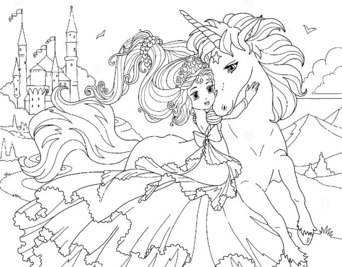 Милый Единорожка силуэт