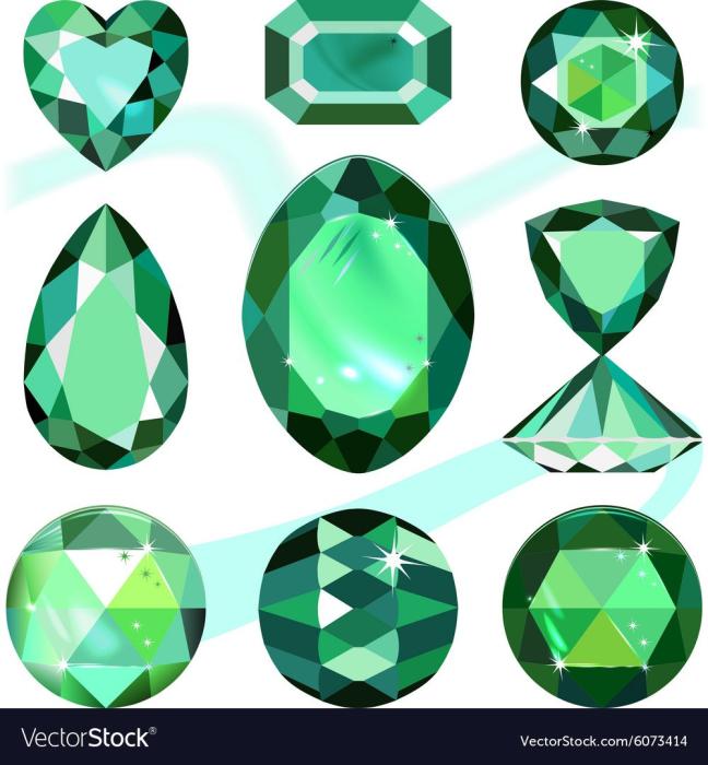 Драгоценные камни на прозрачном фоне