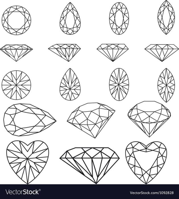 Раскраска драгоценные камни