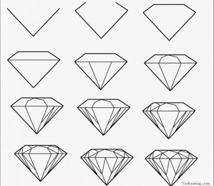 Нарисованный изумруд вид