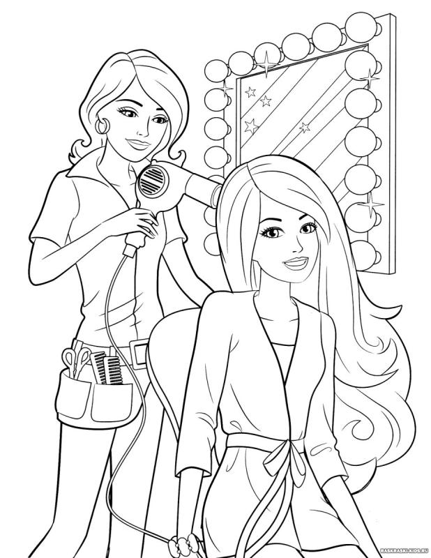 Раскраска профессия парикмахер