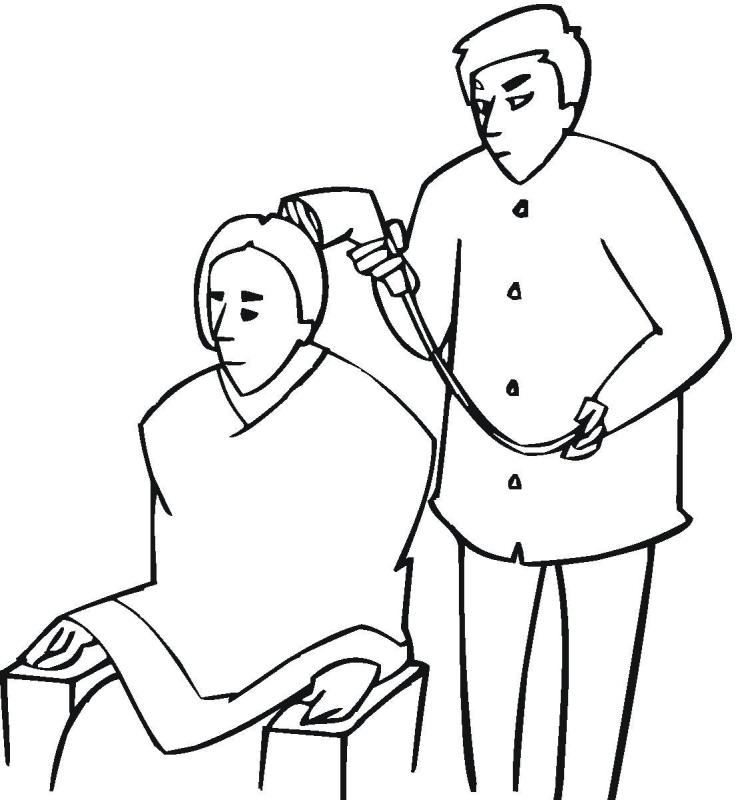 Раскраска инструменты парикмахера