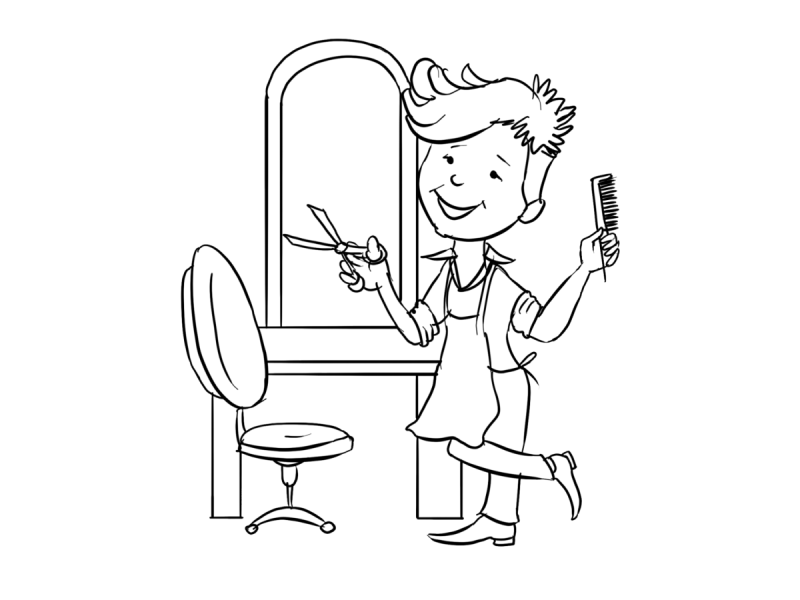 Раскраска профессия парикмахер