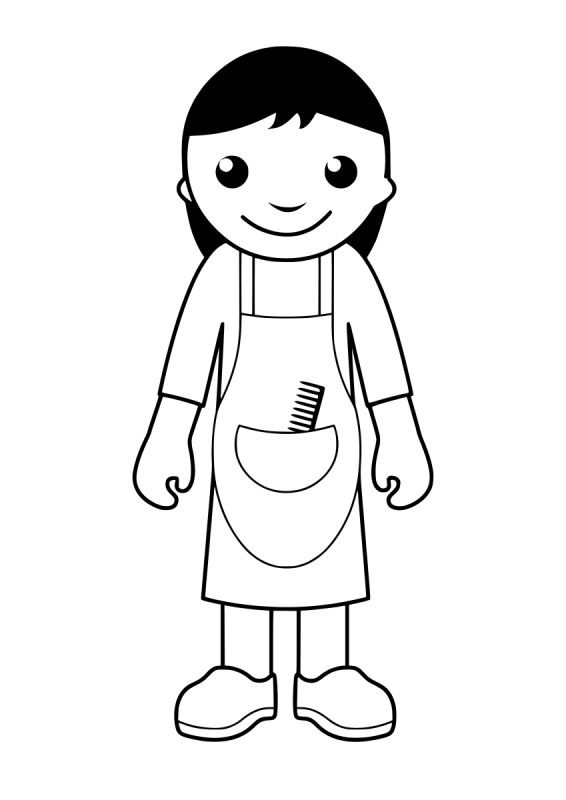 Раскраска парикмахер для детей