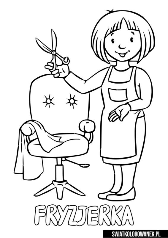 Раскраска парикмахер для детей