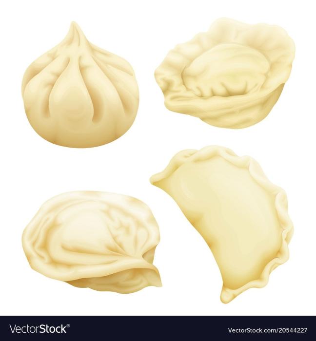 Пельмени манты хинкали вектор