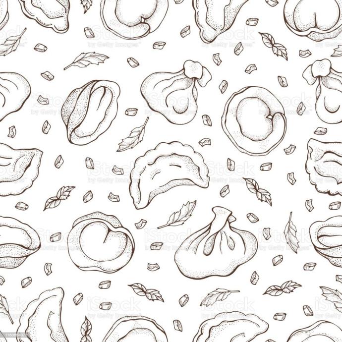 Пельмени паттерн вектор