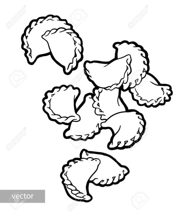 Пельмени и вареники черно белое