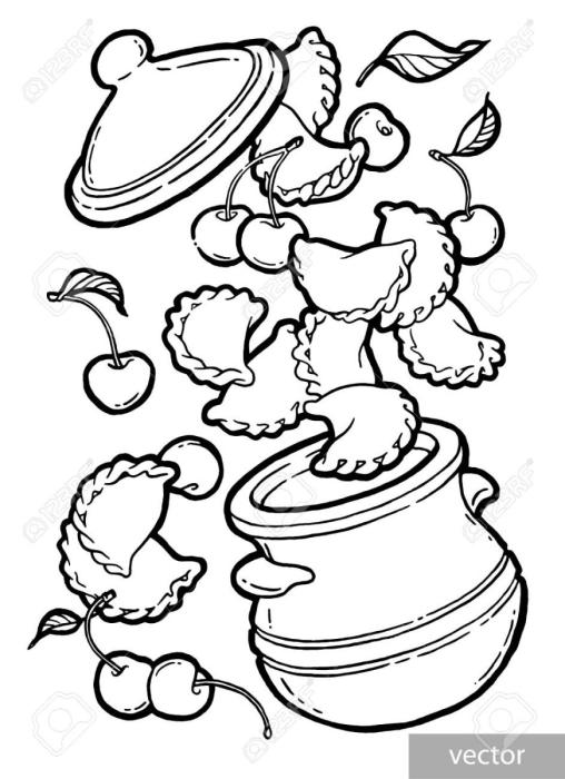 Пельмени раскраска