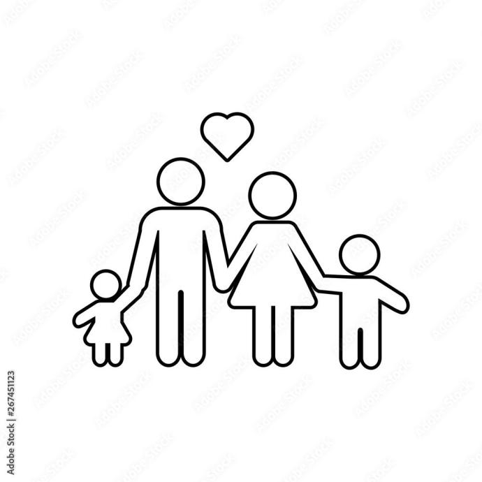 Раскраска прогулка всей семьей