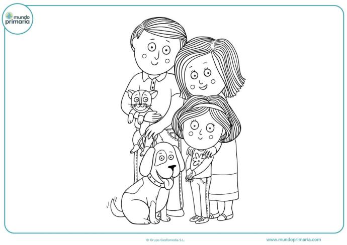 Семья раскраска для детей