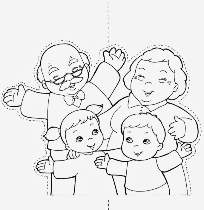 Рисунок семьи детский шаблон