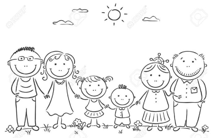 Раскраска дом и семья