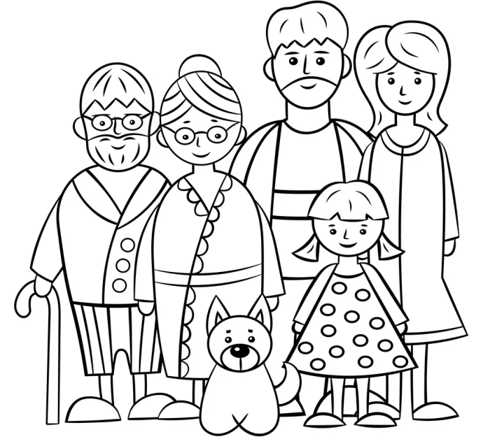 Раскраска семья