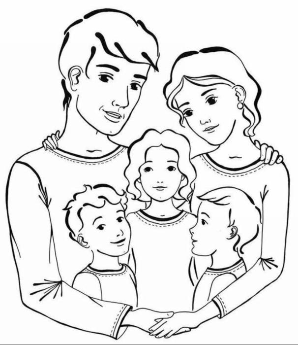 Раскраска семья