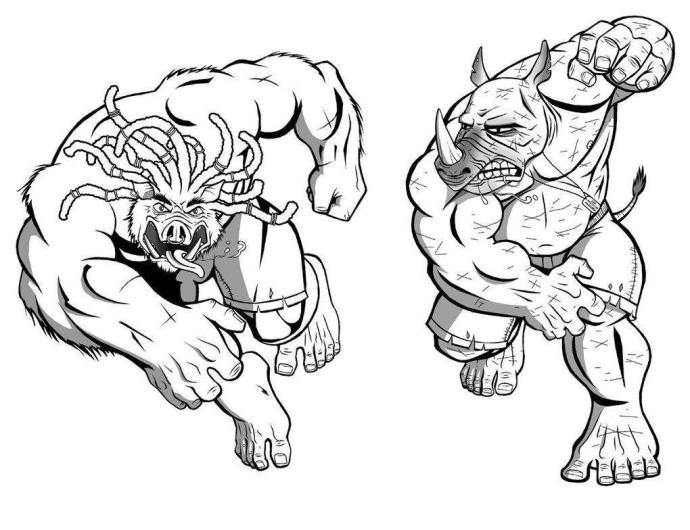 Раскраски Черепашки ниндзя Бибоп