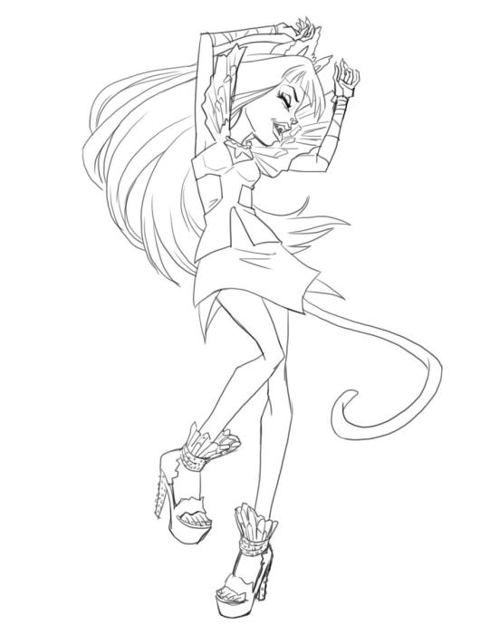 Раскраска Монстер Хай кетти Нуар