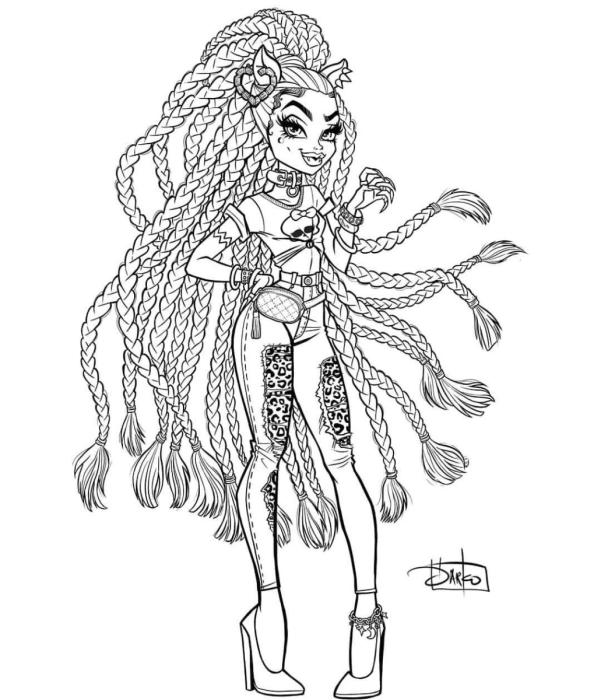 Раскраски Монстер Хай Клодин Вульф