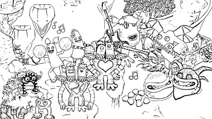 Монстера раскраска