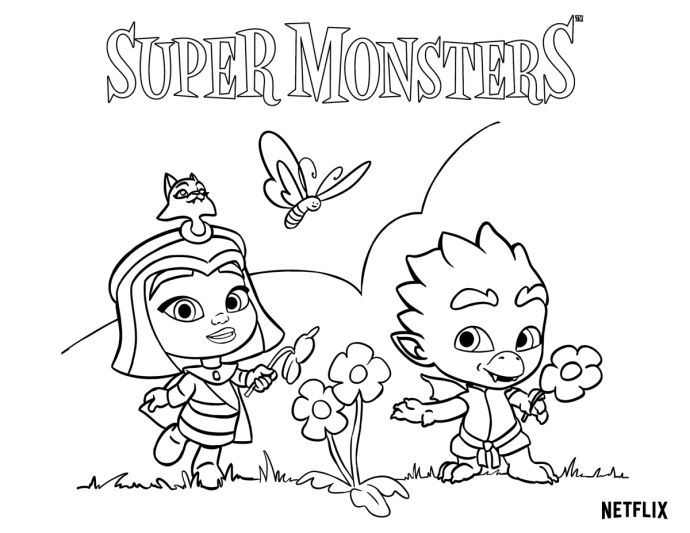 Супер монстры раскраска